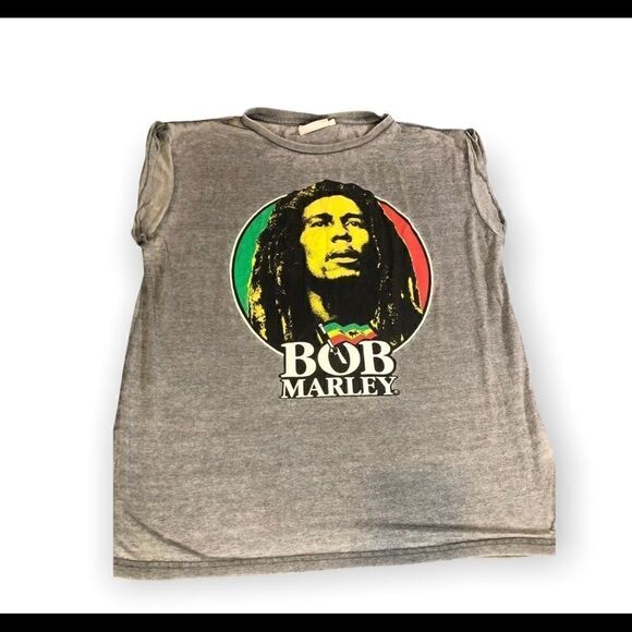 Zion Rootswear Bob Marley T Shirt Size 12 Gray Rolled Sleeve (C4) - Picture 1 of 10